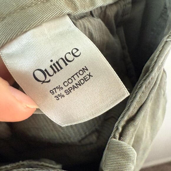 Quince Stretch Cotton Twill Girlfriend Chino Pants Side Stripe Olive Size 27 - Picture 8 of 11